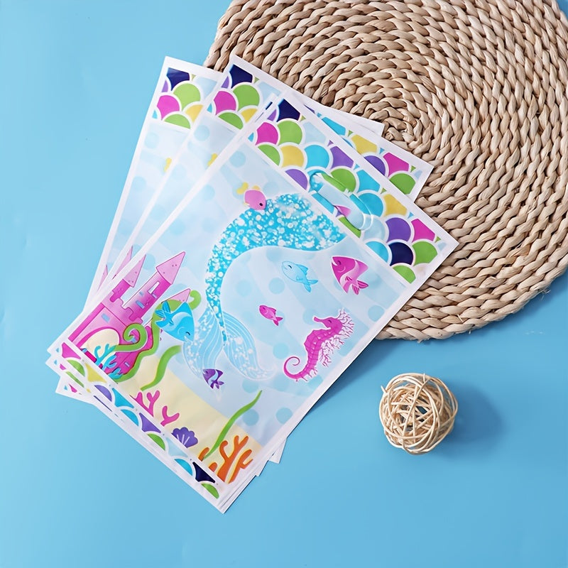 10pcs Mermaid Party Favor Bags for Holiday Decorations & Supplies