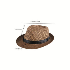 Straw Vintage Woven Sun Visor Hat for Middle-aged and Elderly