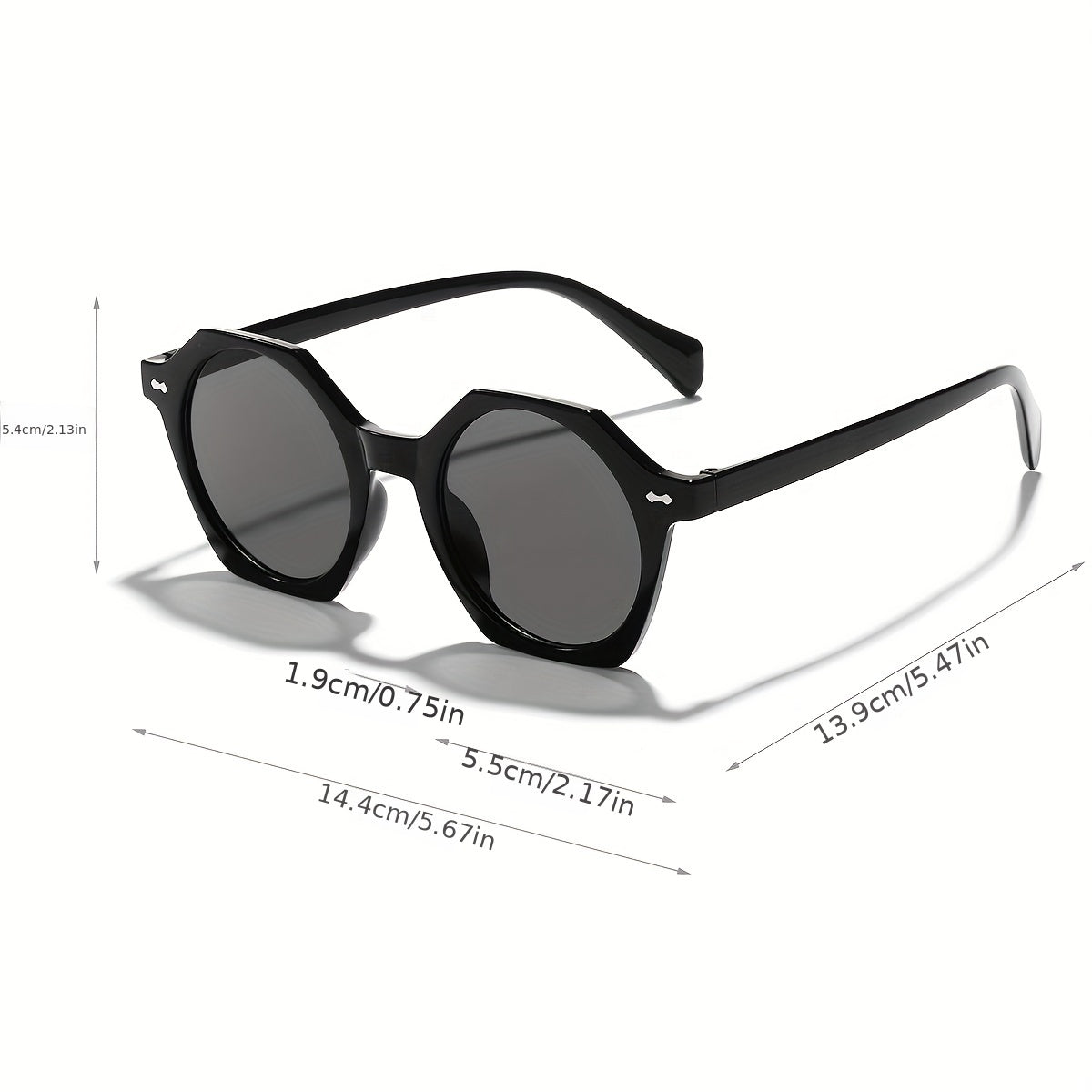 Large Round Sunglasses Gradient UV Protection Eyewear