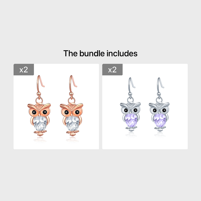 Rhinestone Owl Earrings Decorative Accessories for Girls