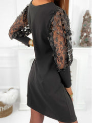 Casual Lace Cut Out Sleeve Maxi Loose Dress