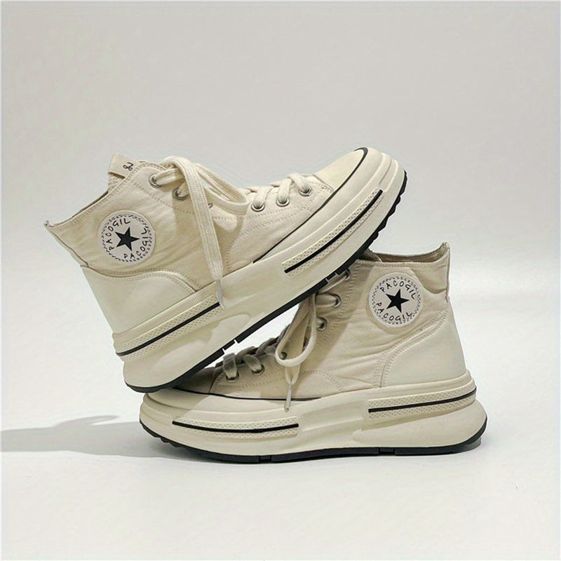Women's High Top Canvas Shoes Lace Up Platform Skate Casual Sneakers