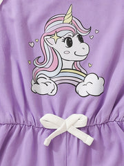 Toddler Girls Unicorn Graphic Cami Rompers Jumpsuits