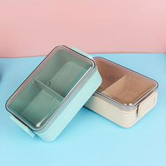 Single Layer Wheat Straw Lunch Box Leakproof Food Container