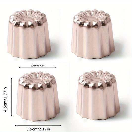 4pcs Non Stick Canele Pan Mousse Cake Mold Pudding Mold Baking Tools
