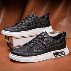Men's Crocodile Pattern Skate Shoes Non Slip Sneakers