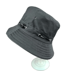 Gray Drawstring Bucket Hat Lightweight Reversible Sun Hat Unisex