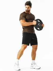 Men's Casual Letter Print Drawstring Shorts for Summer Gym Workout