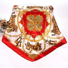 Silk Scarf Thin Large Square Scarf Shawl Neck Head Scarf Print Hair Wrap