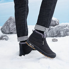 Fur Lined Zip Snow Boots Waterproof Thermal Slip On Winter Warm Shoes