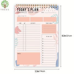 Trees Daily To Do List Planner Checklist Undated Daily Schedule Agenda