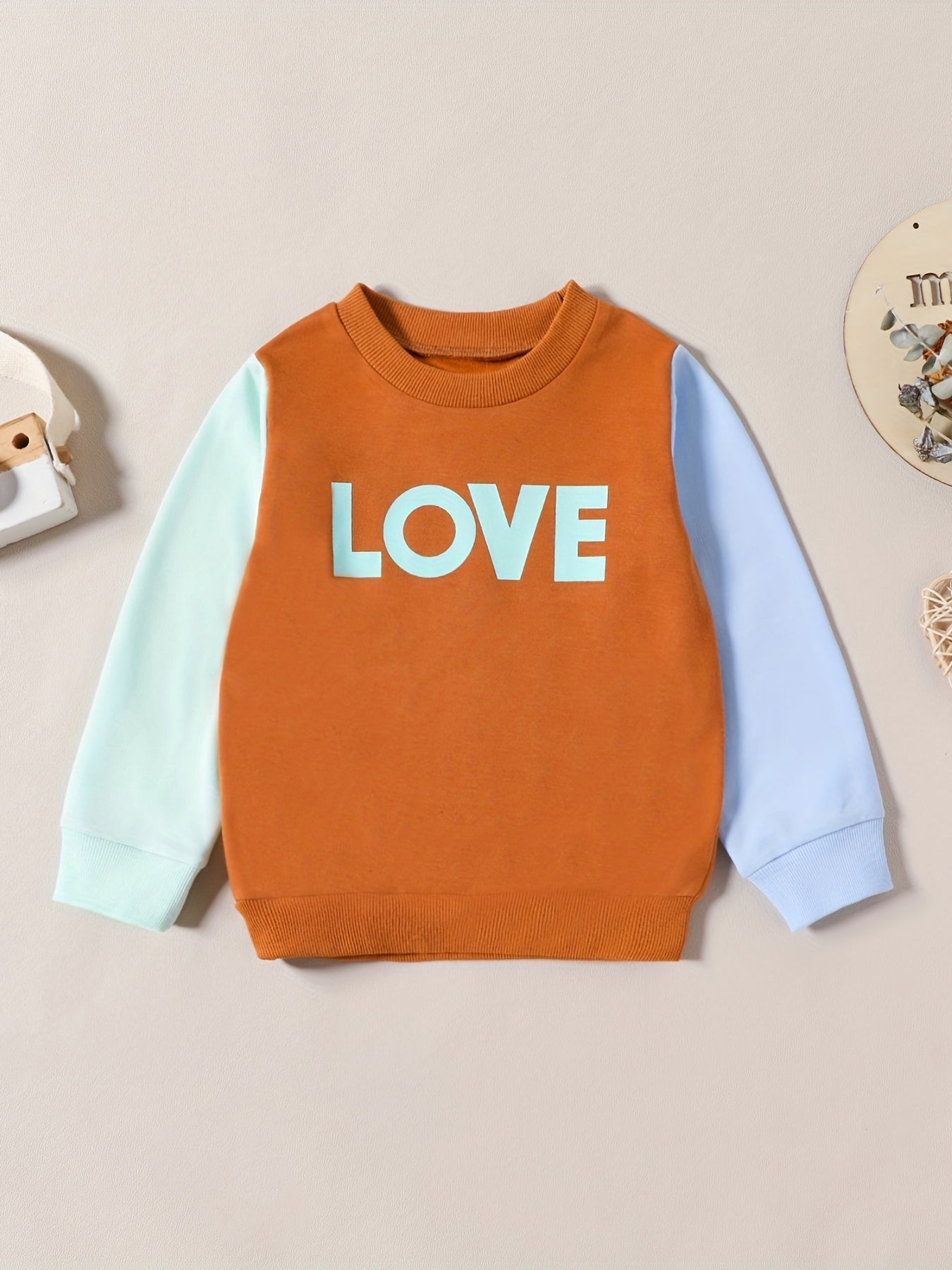 Girls SISSY Print Sweatshirt Block Crew Neck Pullover