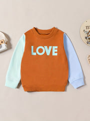 Girls SISSY Print Sweatshirt Block Crew Neck Pullover