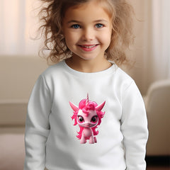 Girls Unicorn Pattern Crew Neck Sweatshirt For Spring Fall Christmas Gift