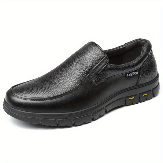 Men's Leather Loafer Shoes Padded Collar Non Slip Slip On Shoes Spring Summer