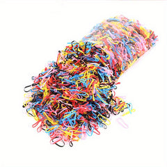 2500pcs Colorful Elastic Hair Rope Disposable Leather Band