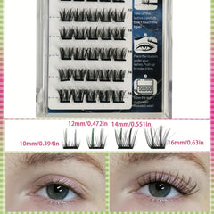 Self Adhesive False Eyelashes 8-16mm Clusters Natural DIY Thick Lashes