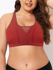 High Impact Yoga Fitness Bra with Mesh Cut Out Back