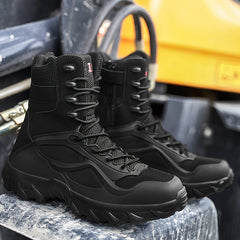 Men's Military Style Hiking Boots Comfy Non Slip Durable Lace Up Shoes
