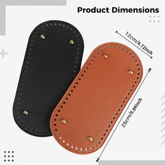 2pcs PU Leather Bag Bottom Holder Woven Bag Bottom DIY Handbag Oval