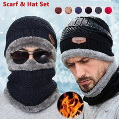 Winter Beanie Hat Scarf Gloves Set Knit Touchscreen 3pcs