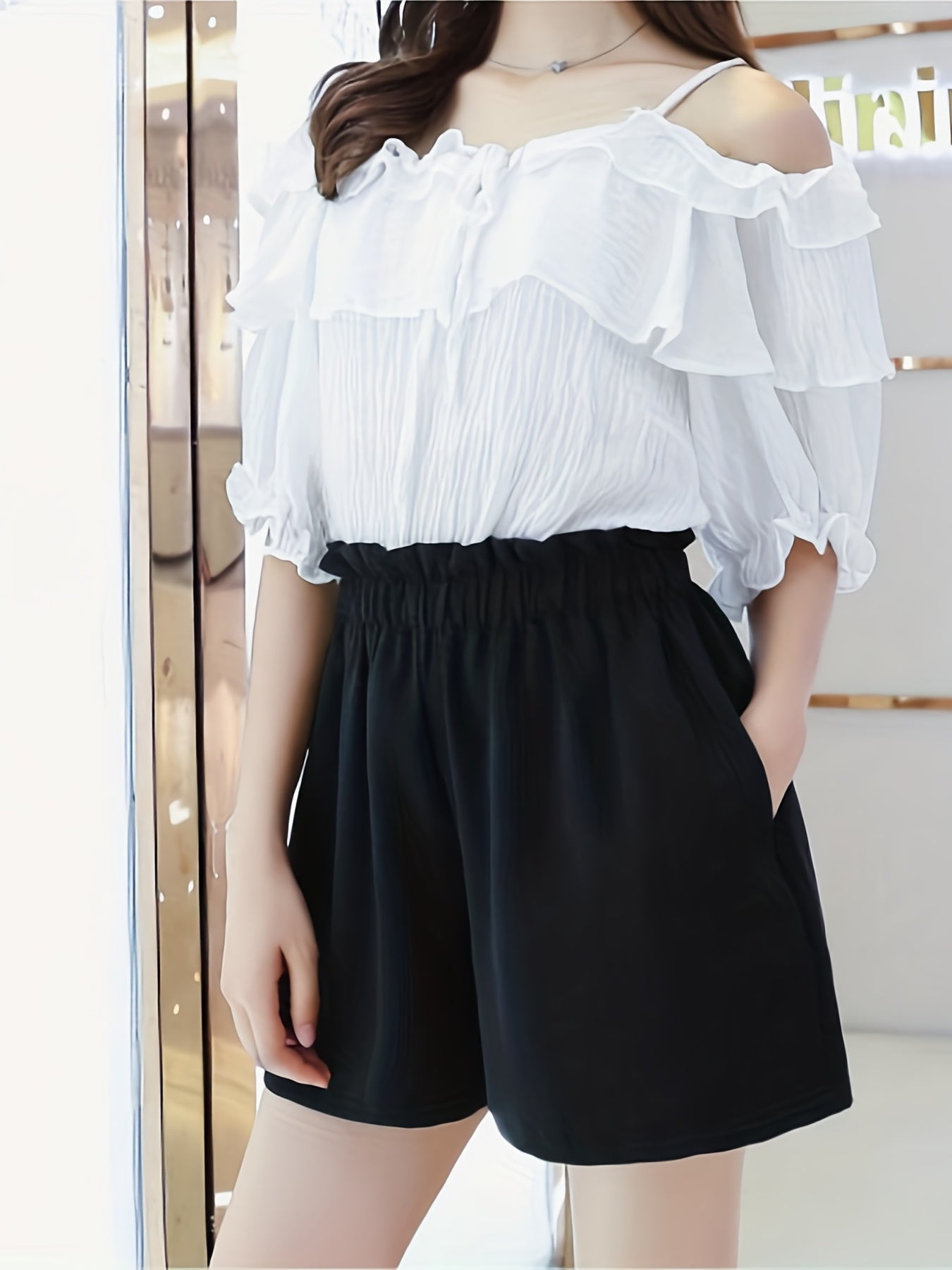 Elastic Waist Shorts for Women Spring Summer Casual
