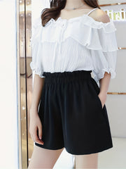 Elastic Waist Shorts for Women Spring Summer Casual
