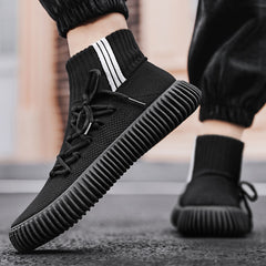 Men's Lace up Sock Sneakers Lightweight Breathable Running Gym Shoes