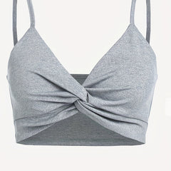 Twist Front V-Neck Cami Top Solid Color