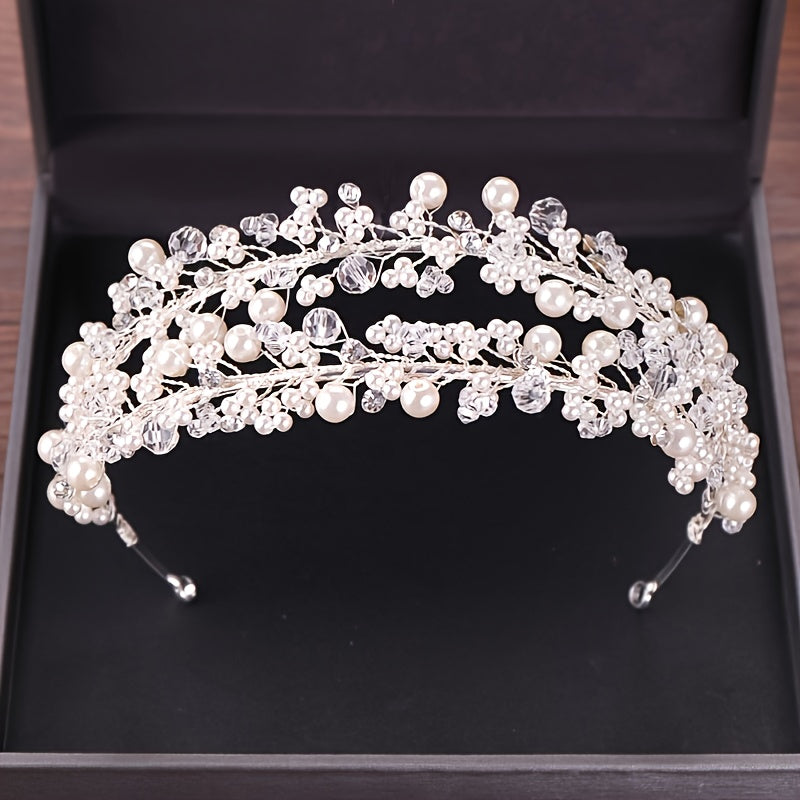Pearl Crystal Bridal Tiara Headband Hair Accessories