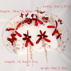 Velvet Flower Headband Bridal Head Piece Butterfly Decor Head Hoop