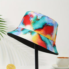 Tie Dye Bucket Hat Multicolor Fisherman Cap Unisex Travel Beach Hat