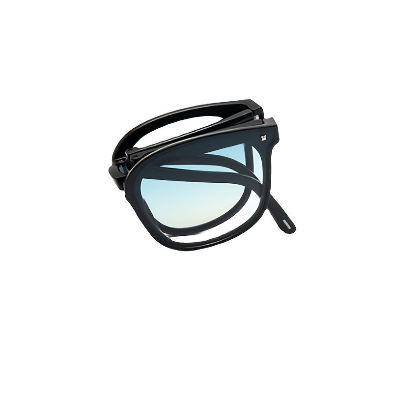 Foldable Square Sunglasses Rivet Decor Anti Glare UV400