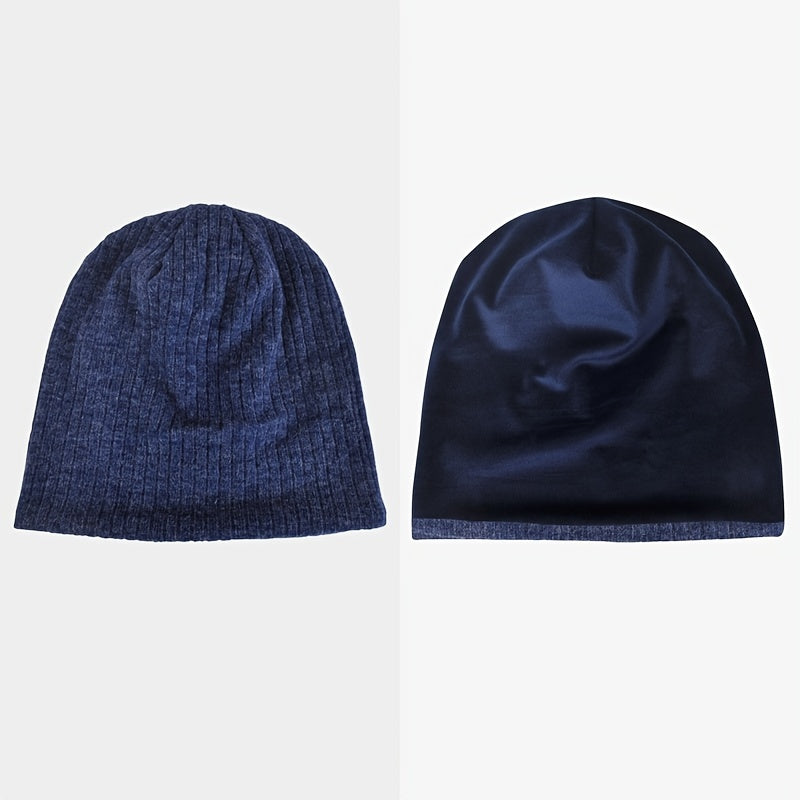 Velvet Lined Beanie Soft Warm Ski Cap Chemo Caps Cancer Headwear
