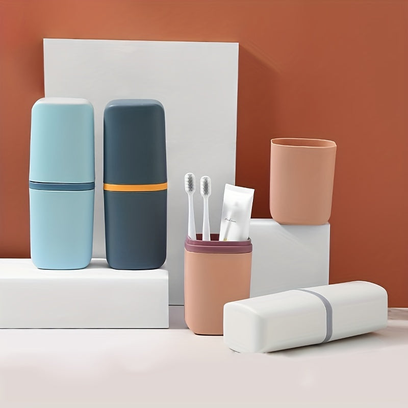 Travel Rinse Cup Set toothbrush Storage Box dental Cylinder