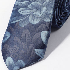 Peony Flower Ink Tie Stylish Necktie For Men