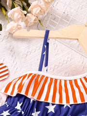 Girls Ruffle Trim Stars Rompers Jumpsuits - Summer Clothes