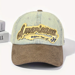 Unisex Sunshade Adjustable Casual Baseball Cap With Letter Embroidery
