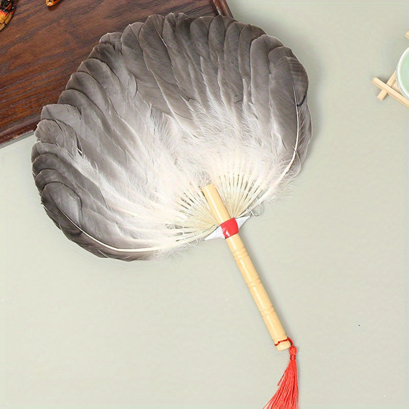 Portable Goose Feather Fan Chinese Style Vintage Fan