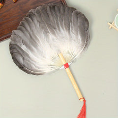 Portable Goose Feather Fan Chinese Style Vintage Fan
