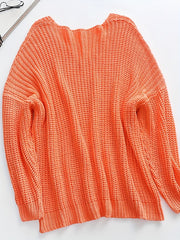 Casual Sweater Women's Plus Solid Bat Sleeve V Neck