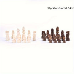 32pcs Wooden Chess Pieces Chess Pieces Accessories