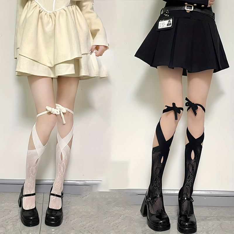 Floral Lace Strappy Socks Lolita Women's Stockings