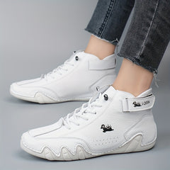 Women's Lace Up Ankle Boots - Faux Leather Sneakers