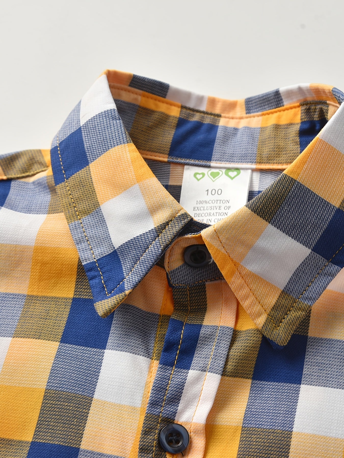 Plaid Lapel Shirt Boys Summer Casual Top