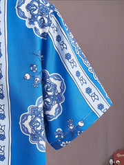 Boho Print Men's Shirt - Resort Fashion Top