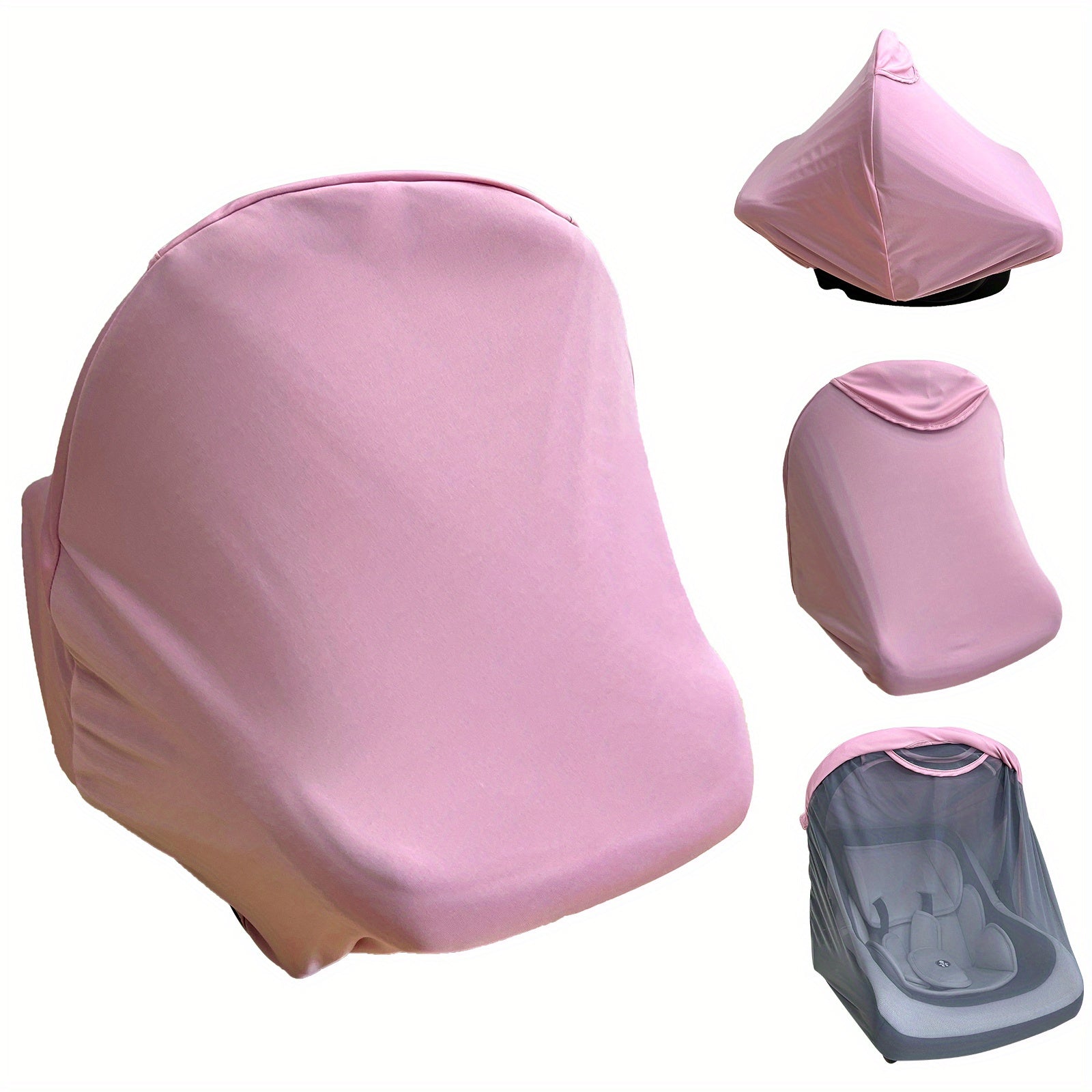 2-in-1 Car Seat Cover Canopy Sun Shade & Bug Net for Baby