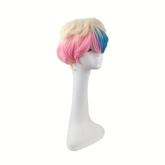 10 Inch 25.4 Cm Golden Pink Masquerade Wig Men's Dress Up Wig