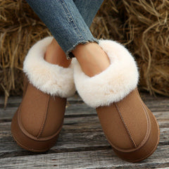 Fur Fleece Lined Thermal Plush Fall Snow Boots Winter Keep Warm