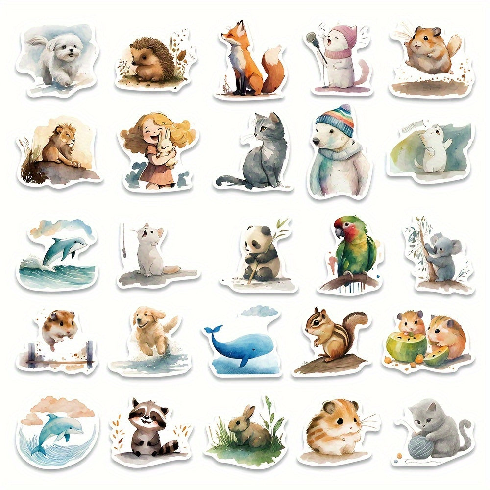 50pcs Animal Series Stickers for Guitar Skateboard Phone Laptop DIY Stickers